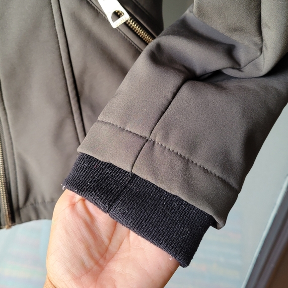 Guess S/CH Soft Shell Hooded Military Green Zip Women's Jacket Pockets Logo - Picture 6 of 13